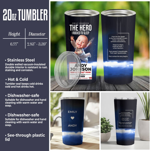 Personalized Baby Astronaut Tumbler – Custom CNN Space Hero Gift for Moms